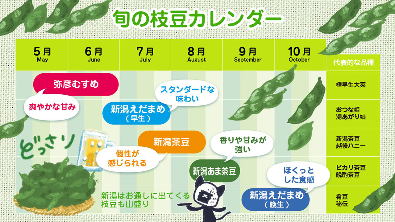 新潟は枝豆県だった １年の半分近く旬を楽しめる枝豆カレンダー 今が買い時 取り寄せ時 新潟マストバイ 新潟のつかいかた