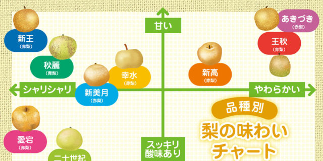実は新潟も名産地！ 梨の品種別味わいチャート＆旬カレンダー