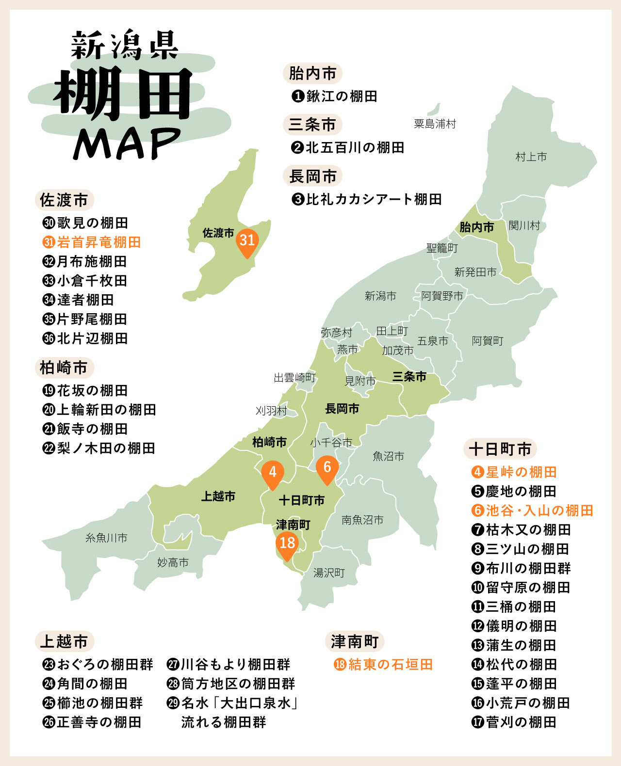 新潟県棚田MAP