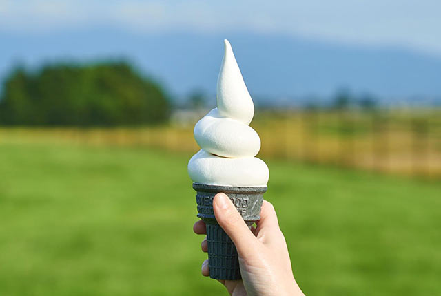 道の駅〈あがの〉のソフトクリーム