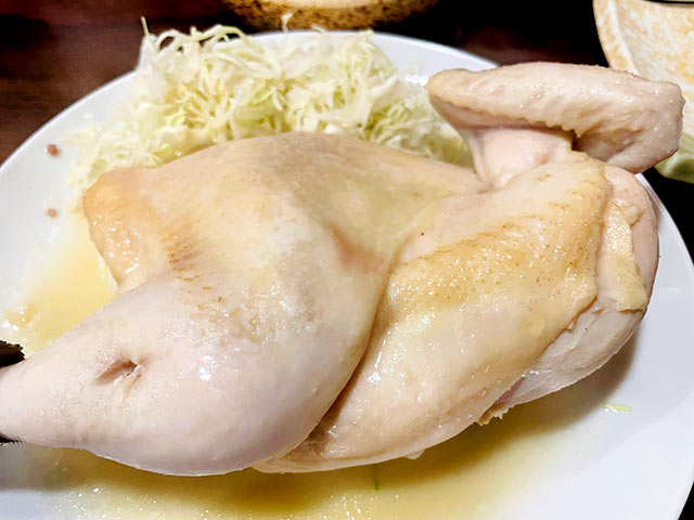 鶏半身の「蒸し」