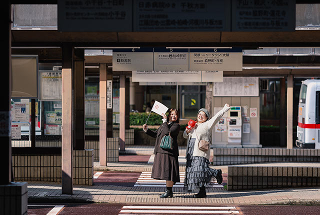 長岡駅大手口のバスターミナル