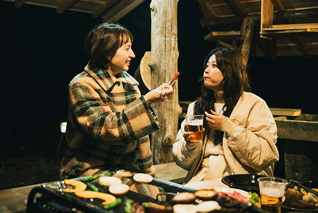 バーベキュー実食中