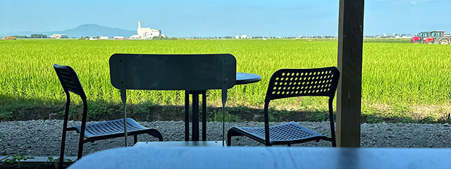 〈Farmer's kitchen BLACKBIRD〉から見える田園風景