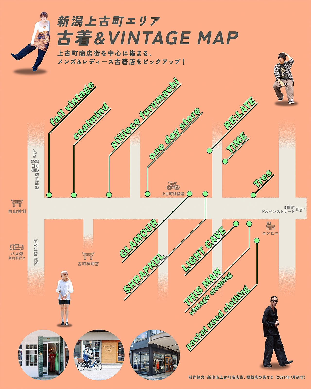 新潟上古町エリアのショップMAP